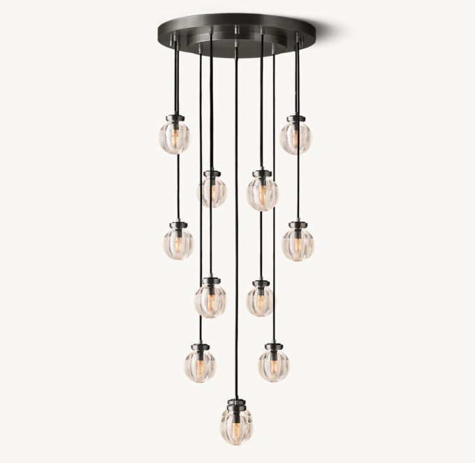 Pearl Round Chandelier 56cm