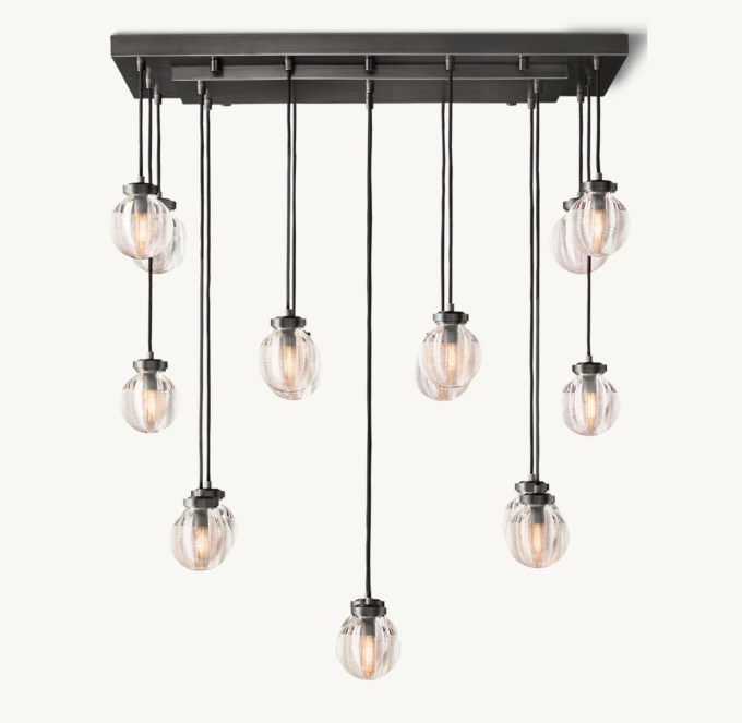 Pearl Rectangular Chandelier 91cm