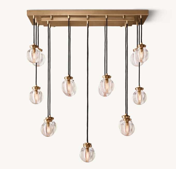 Pearl Rectangular Chandelier 91cm