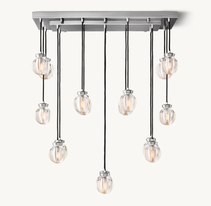 Pearl Rectangular Chandelier 91cm