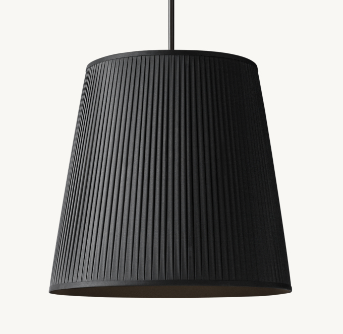 Reed Black Pleated Barrel Pendant