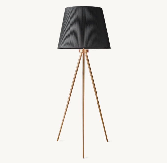 Reed Pleated Silk Shade Floor Lamp