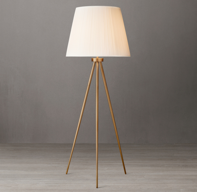 Reed Pleated Silk Shade Floor Lamp