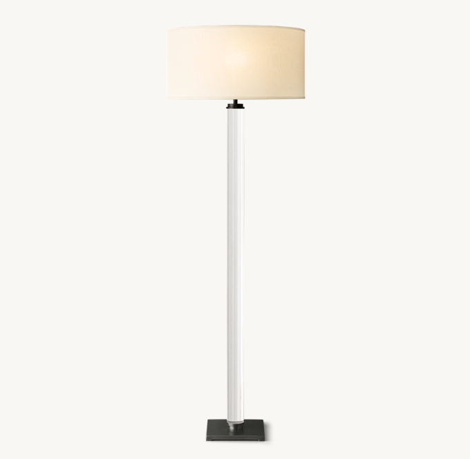 Cylindrical Column Crystal Floor Lamp