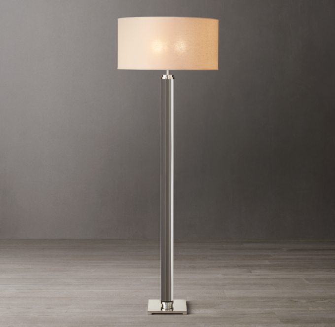 Cylindrical Column Crystal Floor Lamp
