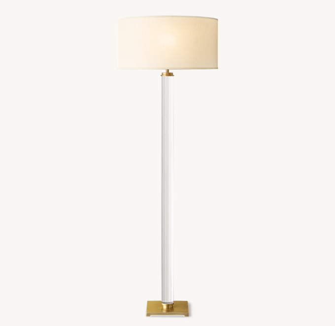 Cylindrical Column Crystal Floor Lamp