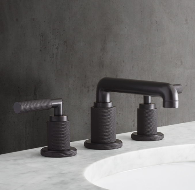 Lambeth Knurled LeverHandle LowProfile Widespread Faucet