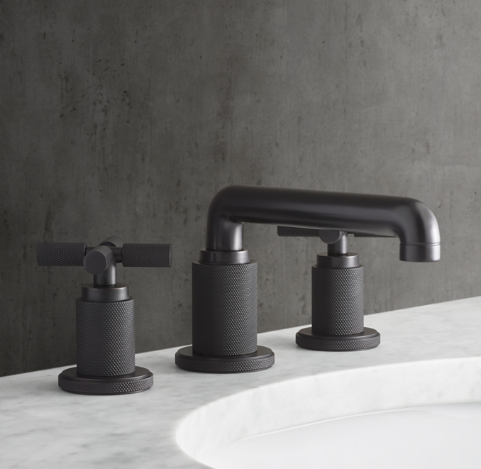 Lambeth Knurled CrossHandle LowProfile Widespread Faucet