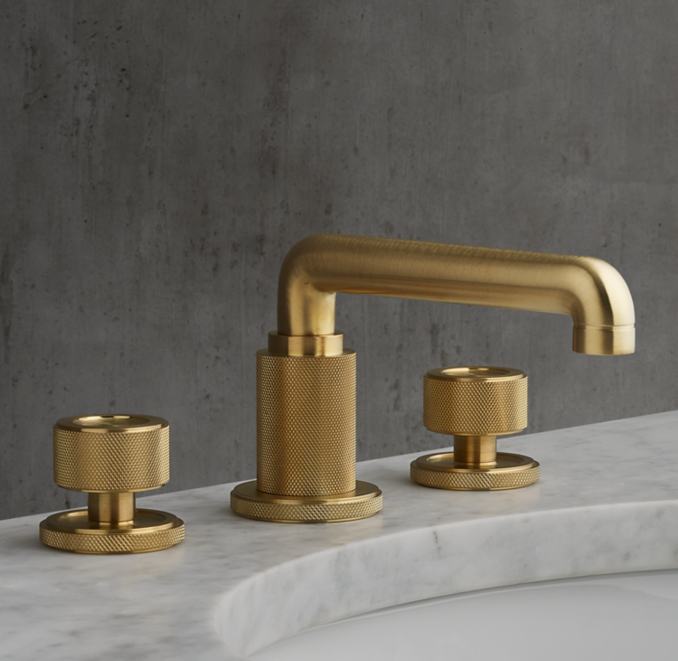 Lambeth Knurled KnobHandle LowProfile Widespread Faucet
