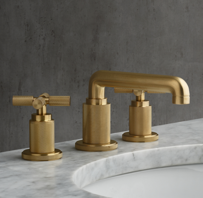 Lambeth Knurled Cross-Handle Low-Profile Widespread Faucet 