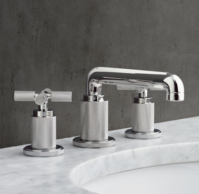 Lambeth Knurled CrossHandle LowProfile Widespread Faucet
