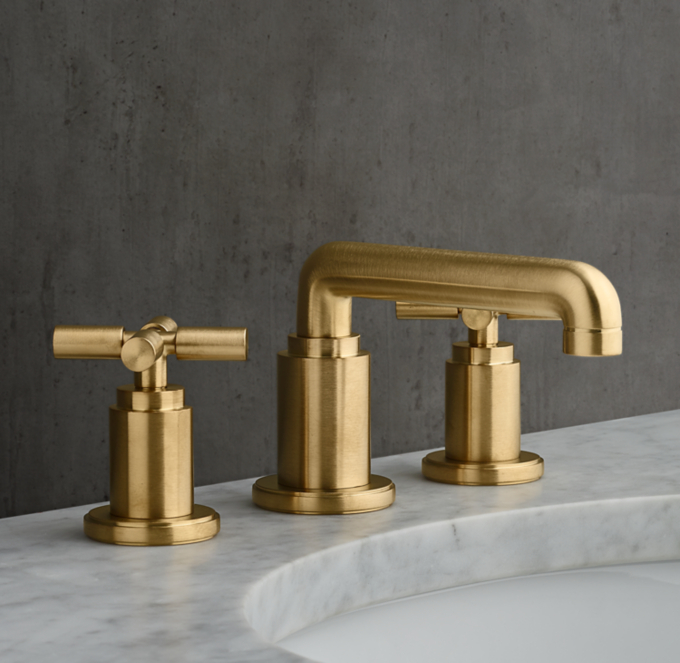 Lambeth Smooth Cross-Handle Low-Profile Widespread Faucet 
