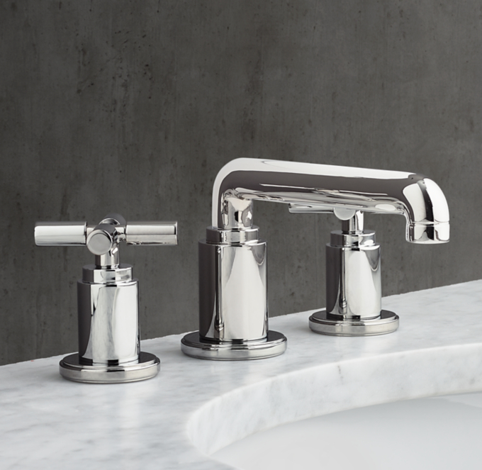 Lambeth Smooth Cross-Handle Low-Profile Widespread Faucet 