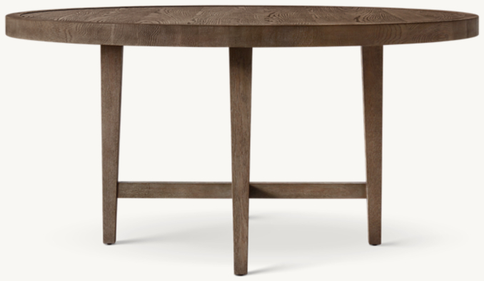 Front view of French Contemporary Round Dining Table 