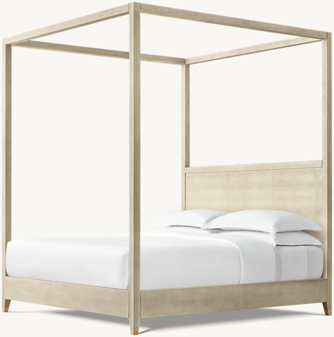 Graydon Shagreen Panel Canopy Bed RH