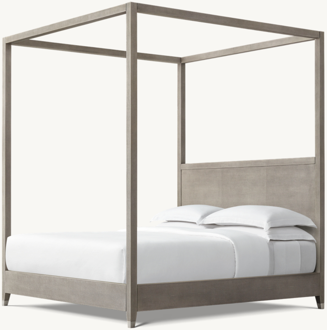 Graydon Shagreen Panel Canopy Bed