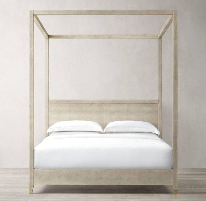 Graydon Shagreen Panel Canopy Bed