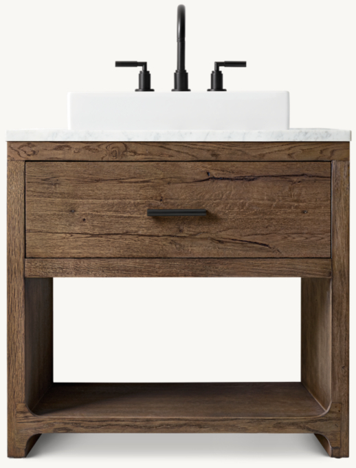Davos Oak Single Washstand
