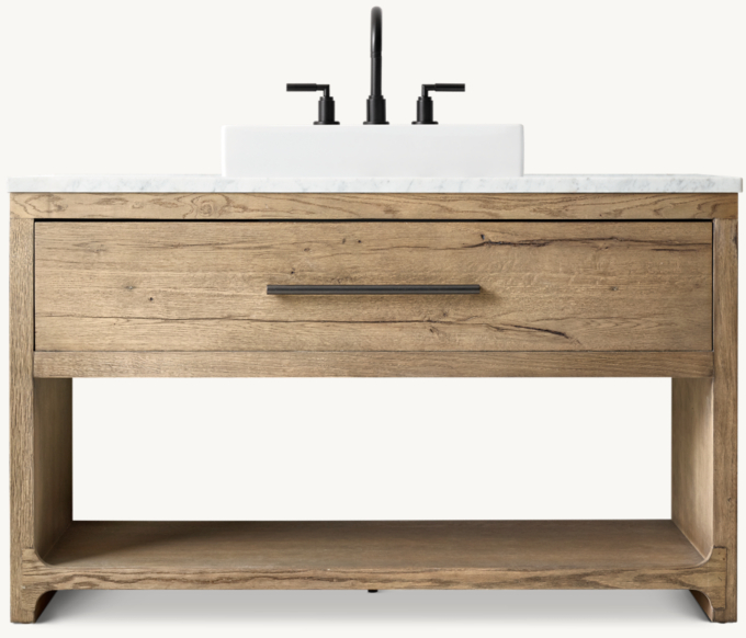 Davos Oak Single Extra-Wide Washstand