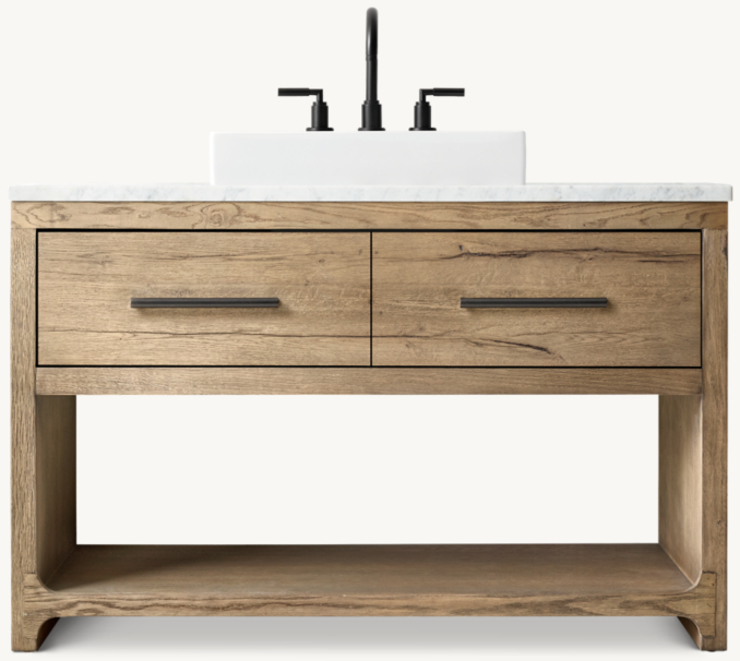 Davos Oak Single Extra-Wide Washstand | RH