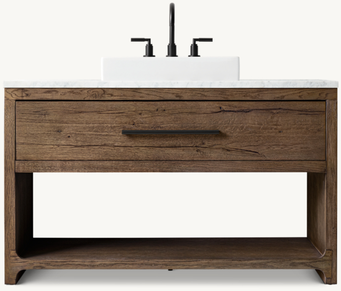 Davos Oak Single Extra-Wide Washstand