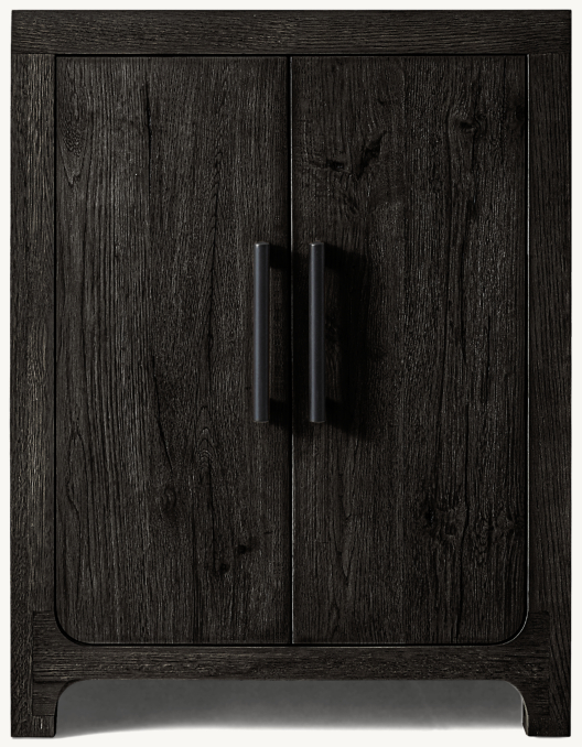 Front view of Davos Oak Powder Vanity Base 
