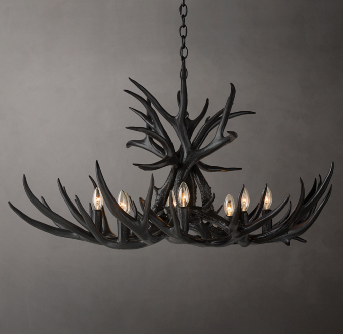 Natural Antler Chandelier 36"