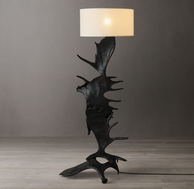 Natural Moose Antler Floor Lamp