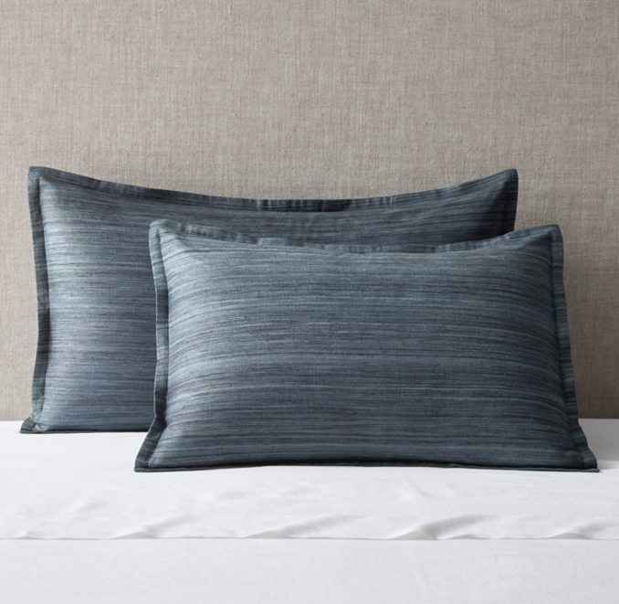 RAW SILK CHANNEL-STITCHED SHAM | RH display picture 1