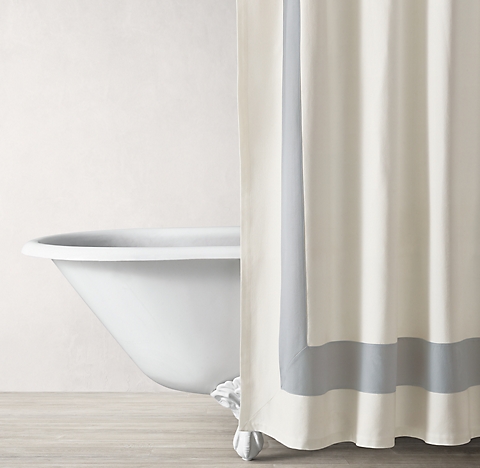 Shower Curtains Rh, Cream Fabric Shower Curtain Liner