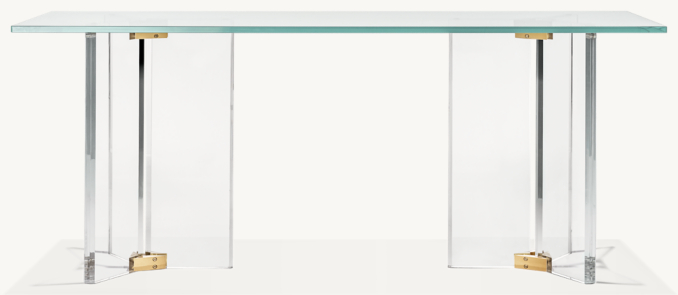 Front view of Lazio Acrylic And Glass Desk 