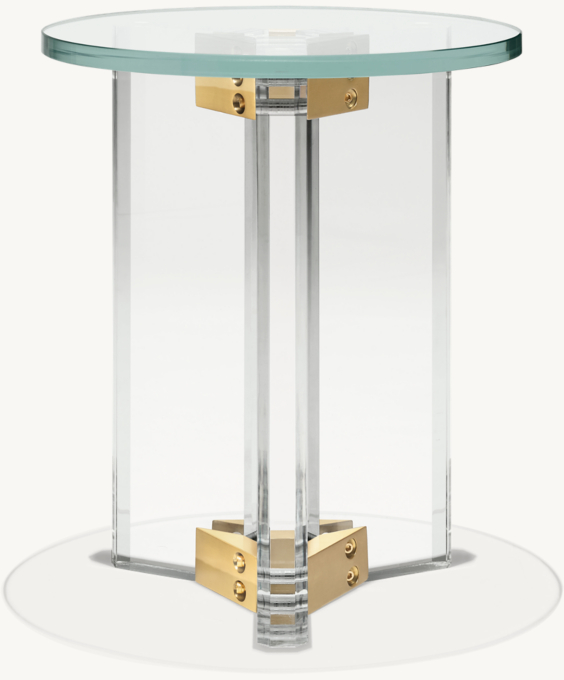 Lazio Acrylic And Glass Round Side Table