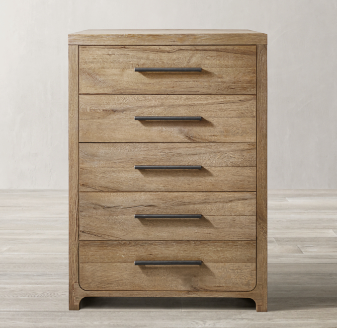 Davos Oak 5Drawer Narrow Dresser