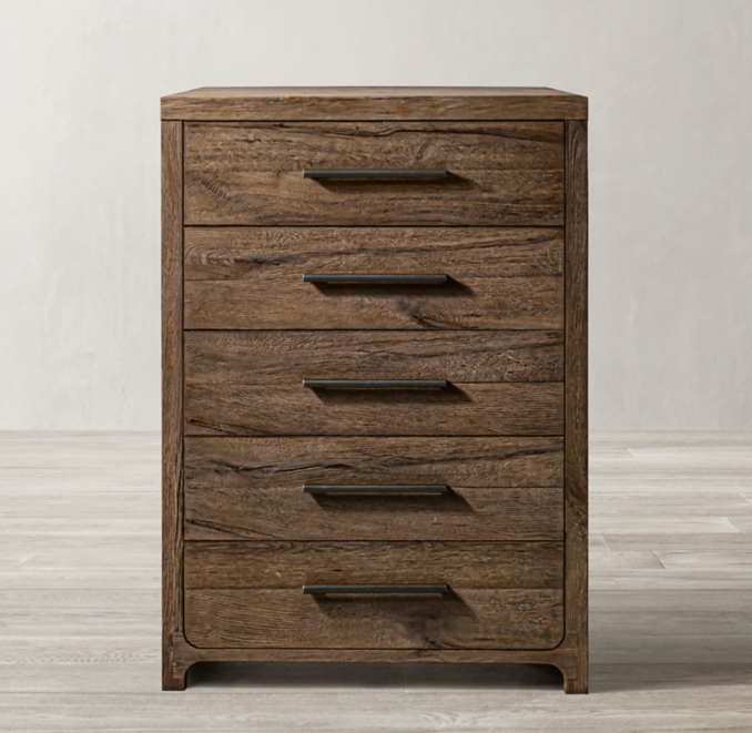 Davos Oak 5Drawer Narrow Dresser