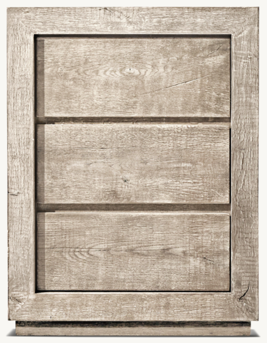 Front view of Reclaimed Oak Powder Vanity Base 