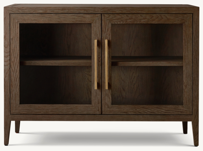 FRENCH CONTEMPORARY GLASS DOUBLE-DOOR SIDEBOARD