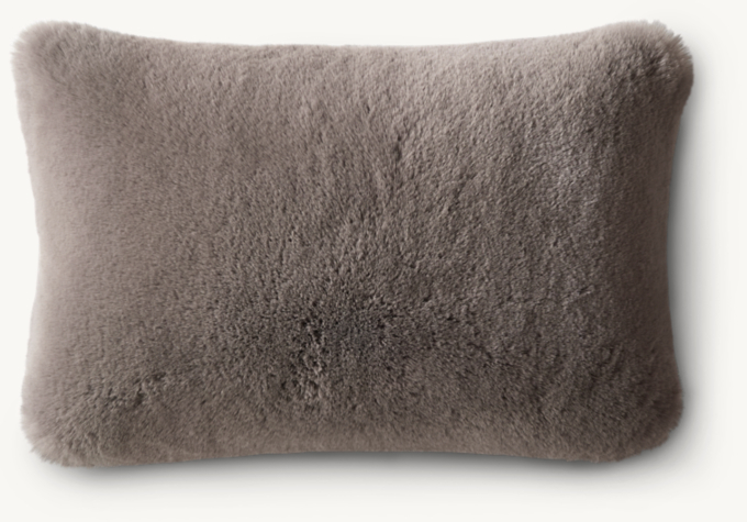 Overhead view of Lapin Ultra-Fine Faux Fur Pillow Cover - Lumbar 