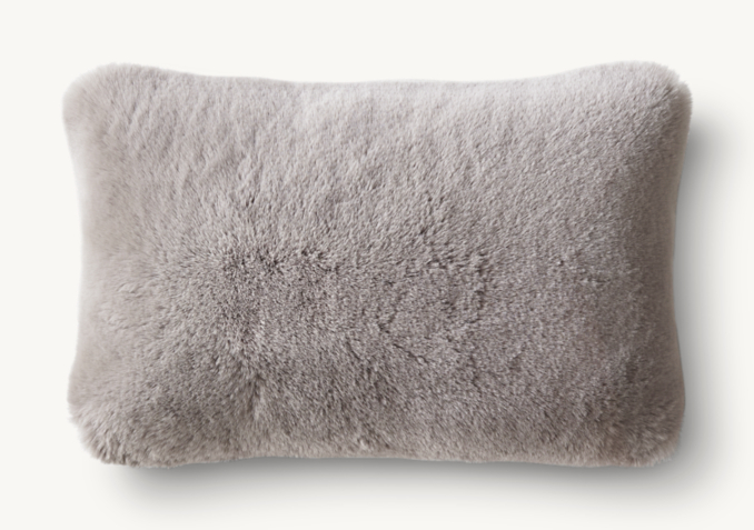 Overhead view of Lapin Ultra-Fine Faux Fur Pillow Cover - Lumbar 