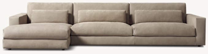 Front view of Lugano Leather Customizable Sectional 