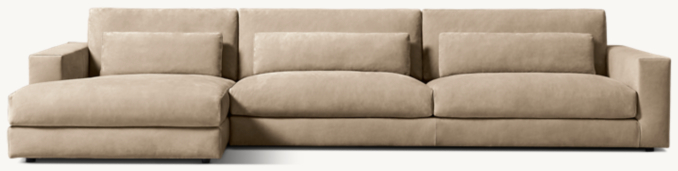 Lugano Leather Left-Arm Chaise Sectional