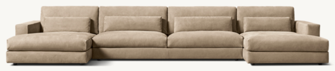 Lugano Leather U-Chaise Sectional
