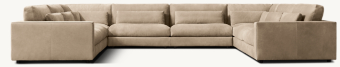 Lugano Leather U-Sectional with Modular Corners
