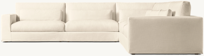Lugano Slipcovered Right-Arm L-Sectional with Modular Corner