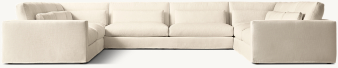 Lugano Slipcovered U-Sofa Sectional with Modular Corners