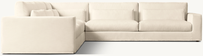 Lugano Slipcovered Left Arm L Sectional with Modular Corners
