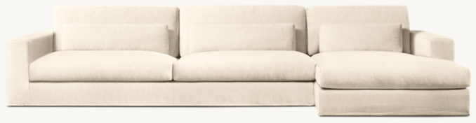 Lugano Slipcovered RightArm SofaChaise Sectional