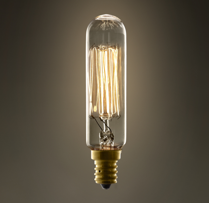 T6 Tube Amber Candelabra Incandescent Bulb 40W
