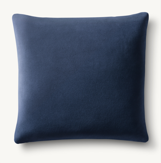 Overhead view of Italian Merino Wool Velvet Wrapped Pillow Cover - Square 