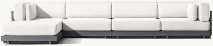 Caicos Aluminum Modular Sofa-Chaise Sectional