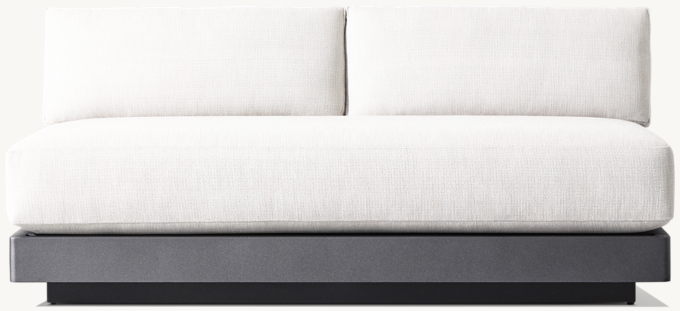 62&#189;&#34; sofa shown in Slate. Cushions shown in White Perennials&#174; Performance Textured Linen Weave.